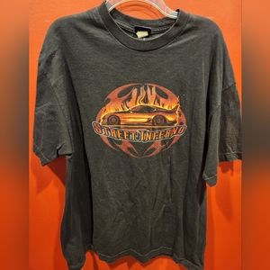 Mens extra large black car t-shirt short sleeve